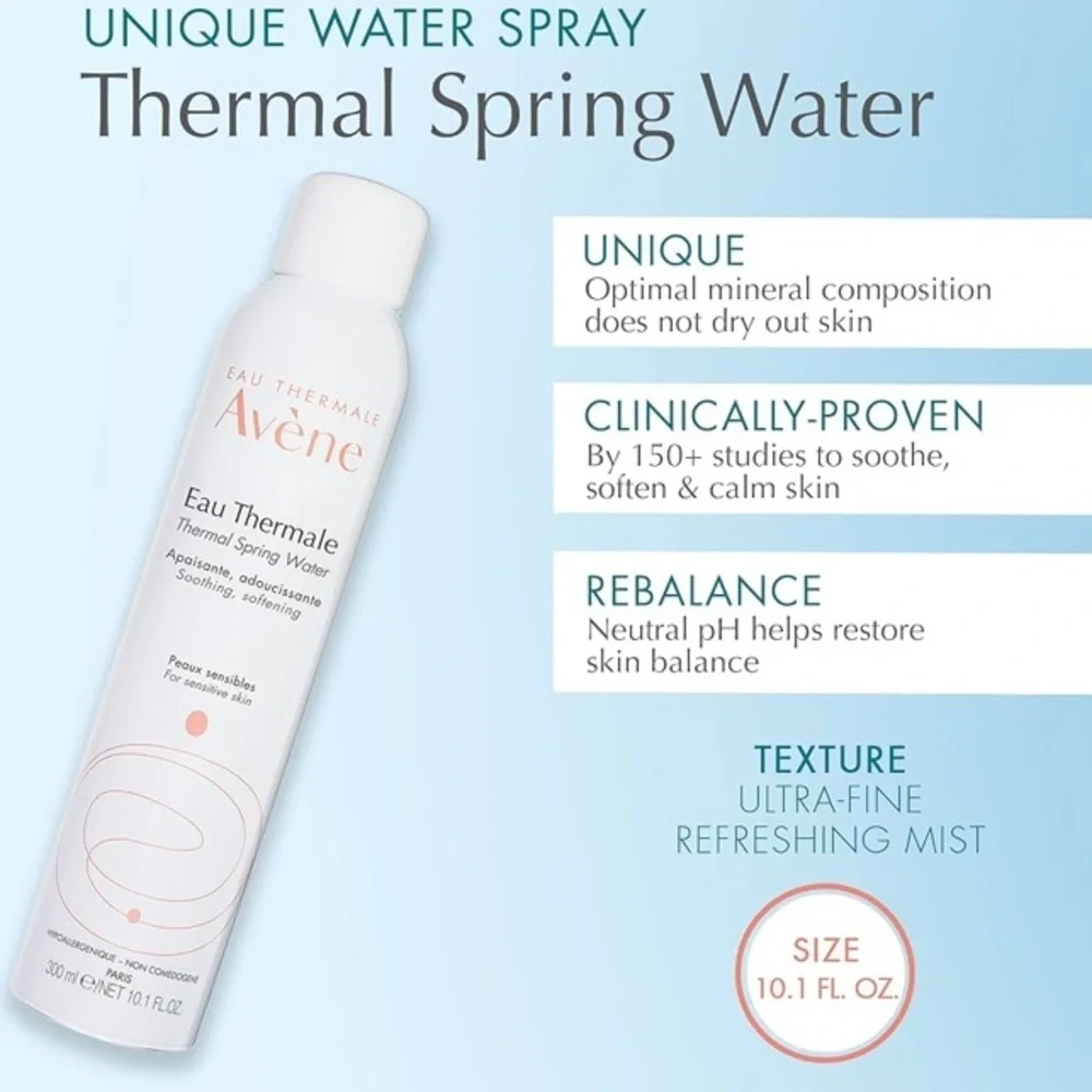 Avene Thermal Spring Water Spray, refreshes sensitive skin, NWT